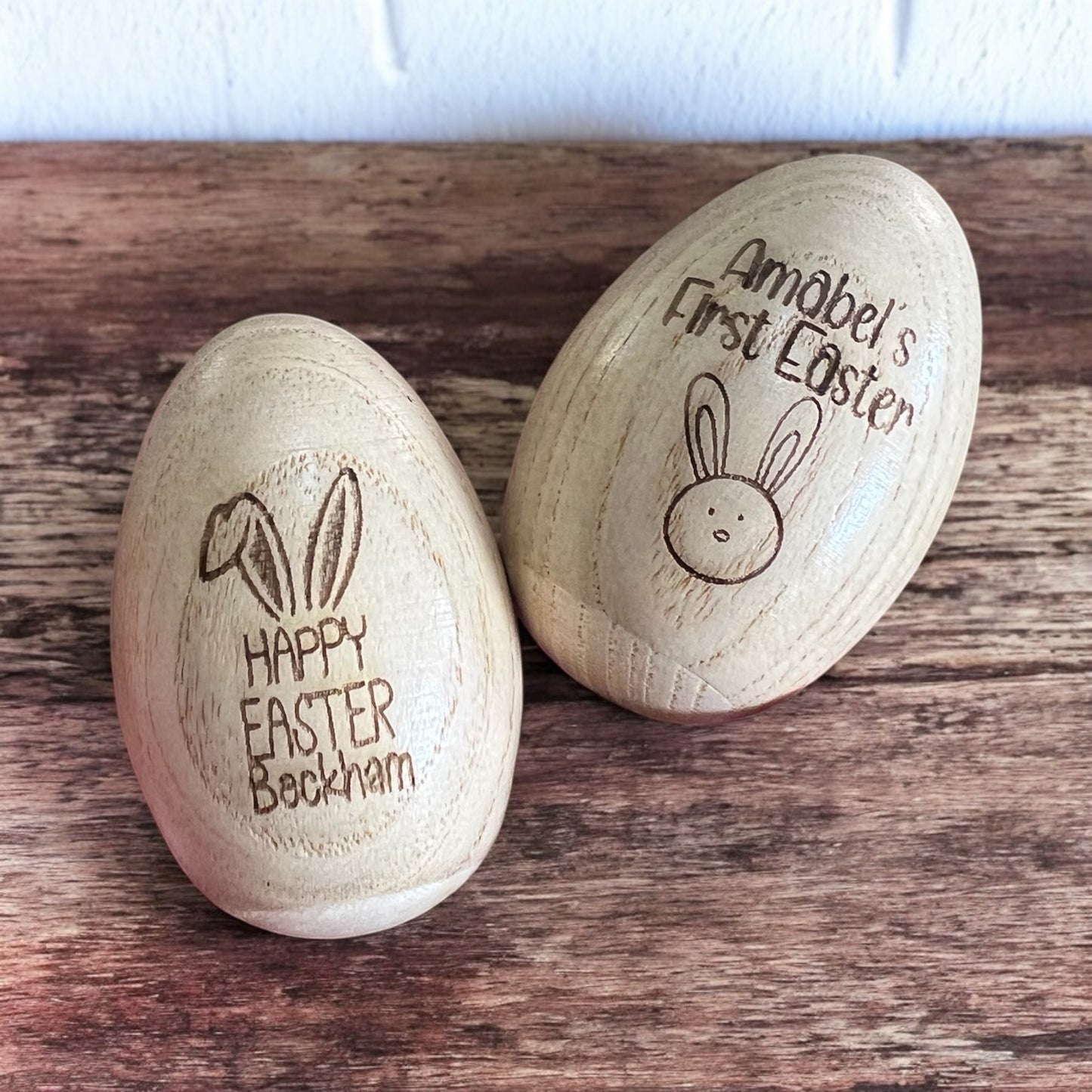 Easter wooden egg shaker