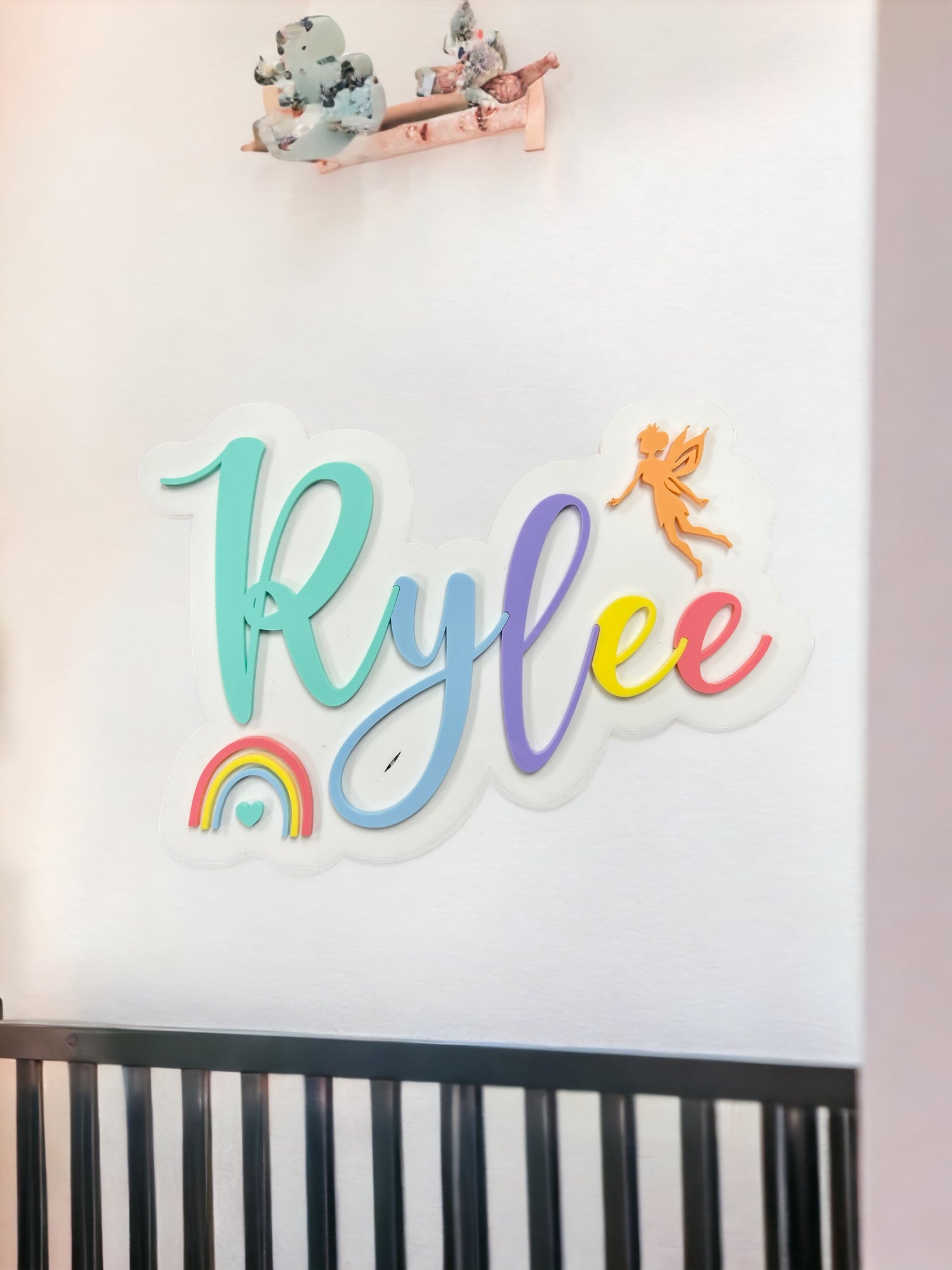 Rainbow name plaques - 4 Little Dreamers