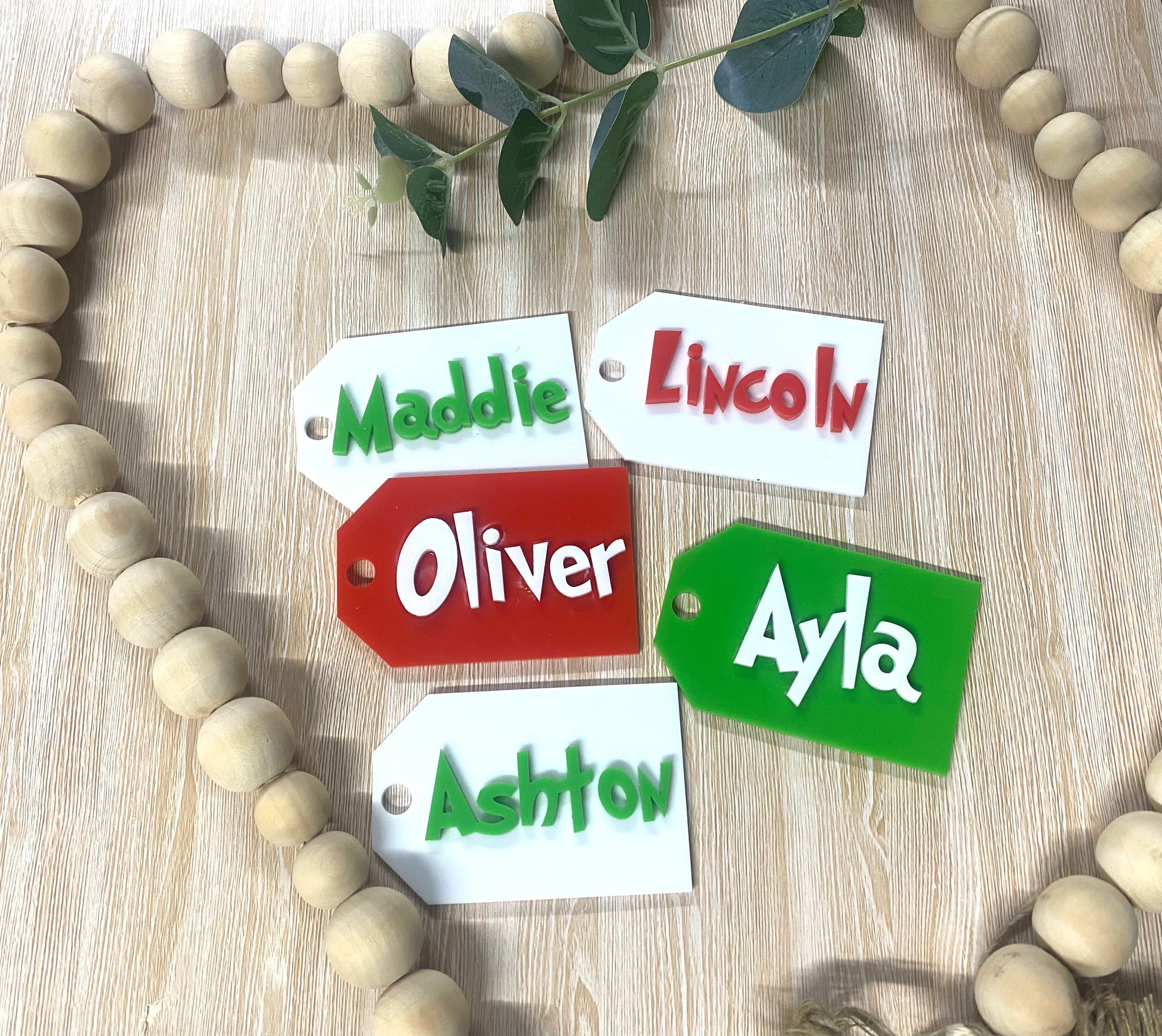 Grinch style gift tags - 4 Little Dreamers